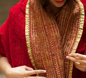 velvet kantha shawls (velvet & block printed cotton)