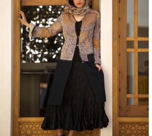 kantha dress coat on silk afghani skirt